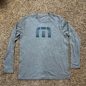 Travis Mathew Skyrocket Long Sleeve Golf T-Shirt Charcoal Gray XL
